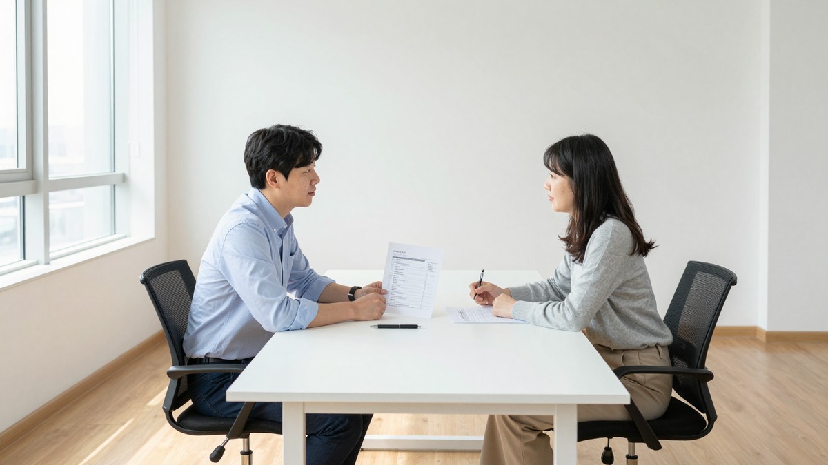 발주 담당자와 개발사 PM이 견적서의 운영 가정치 표에 월 상한 항목을 추가로 적어 넣는 장면