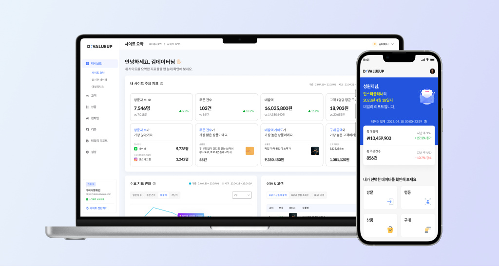 D:VALUEUP — 쇼핑몰 데이터를 모아 분석하고 마케팅 실행까지 잇는 플랫폼