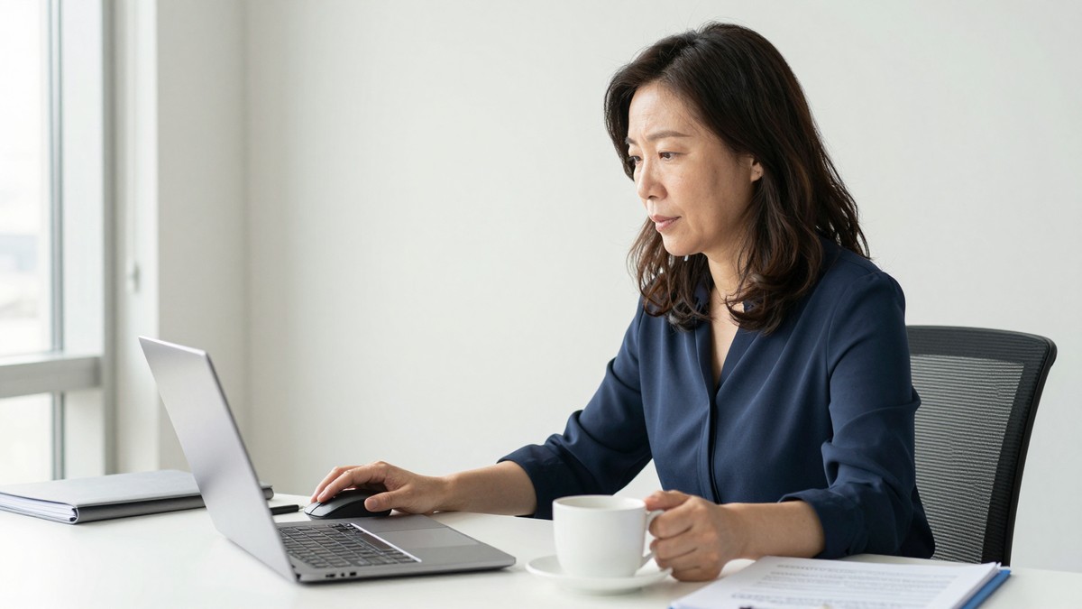 발주 담당자가 메일함에서 업체 다섯 곳의 회신을 나란히 열어 놓고 길이와 내용을 비교하는 모습