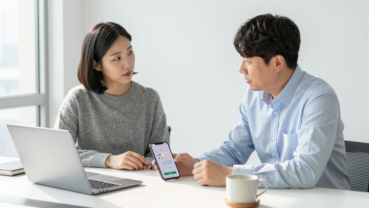 스마트폰 화면에 기기 연결이 끊겼다는 안내와 다시 연결 버튼이 보이는 장면
