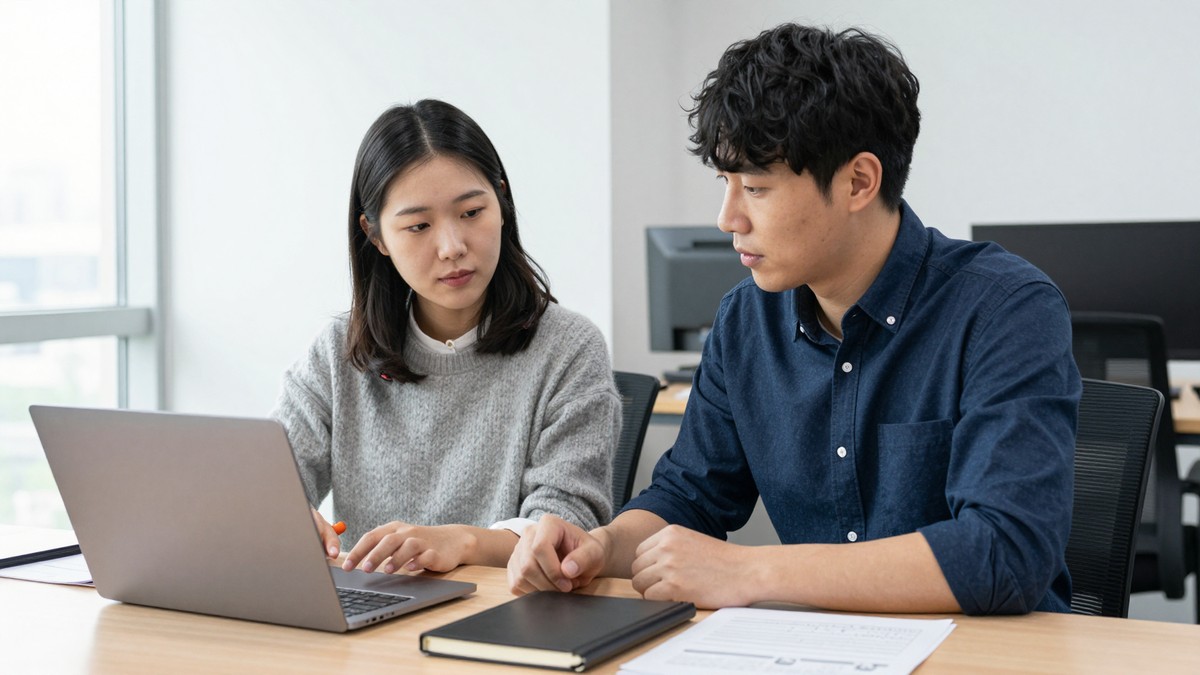 전담 개발팀과 발주사 담당자가 같은 공간에서 일하는 모습