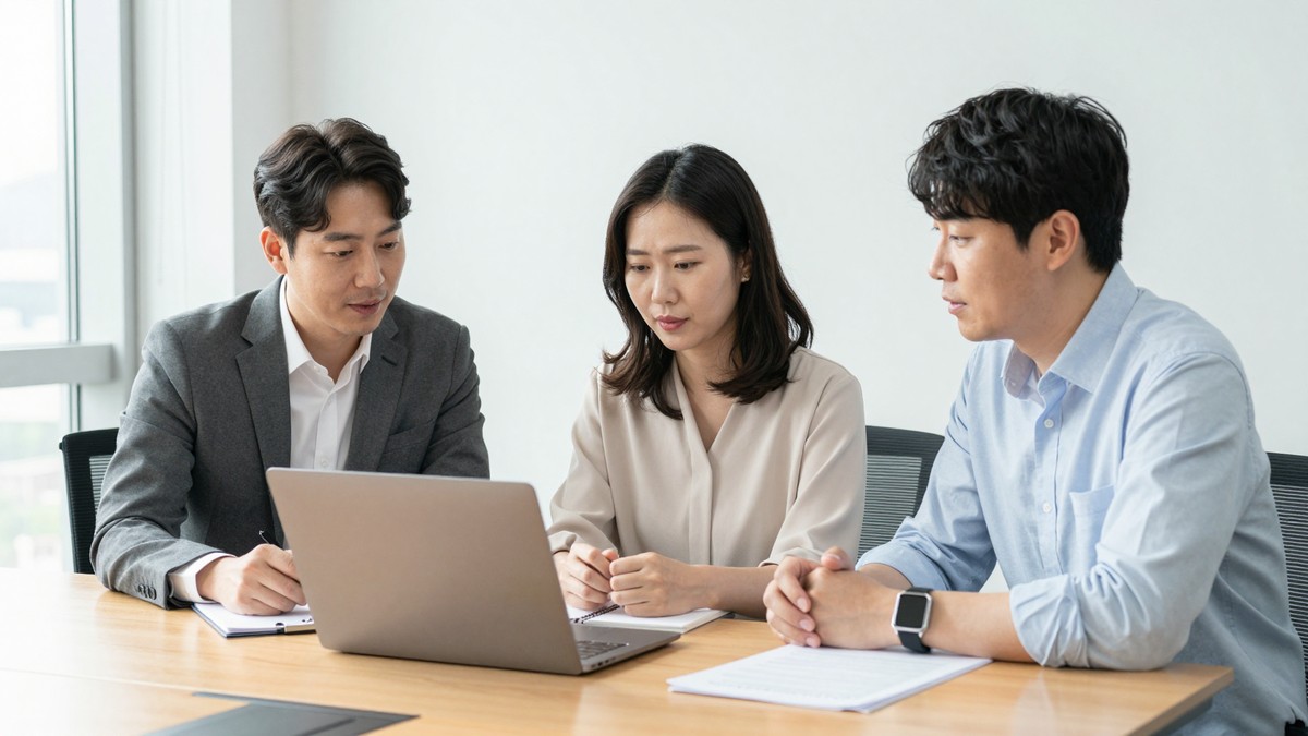 프로젝트 진행 상황을 발주사와 개발사가 함께 점검하는 회의