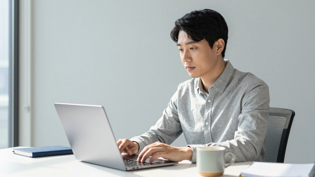 한 사람이 서비스에 처음 가입해 화면을 따라가는 모습