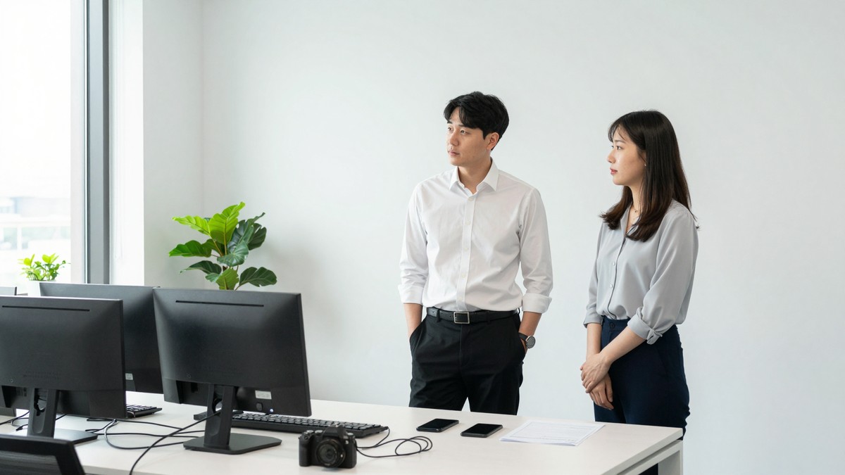 오픈한 지 몇 달 지난 시스템의 운영 기록을 띄워 둔 사무실에서 개발자와 운영 담당자가 서서 이야기하는 풍경